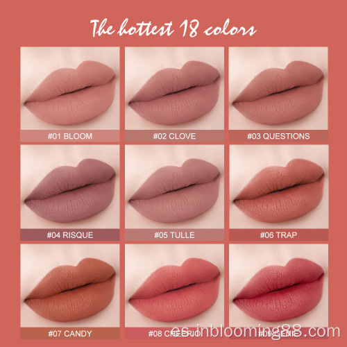 18 colores duradero brillo de labios mate nude mate desnudo